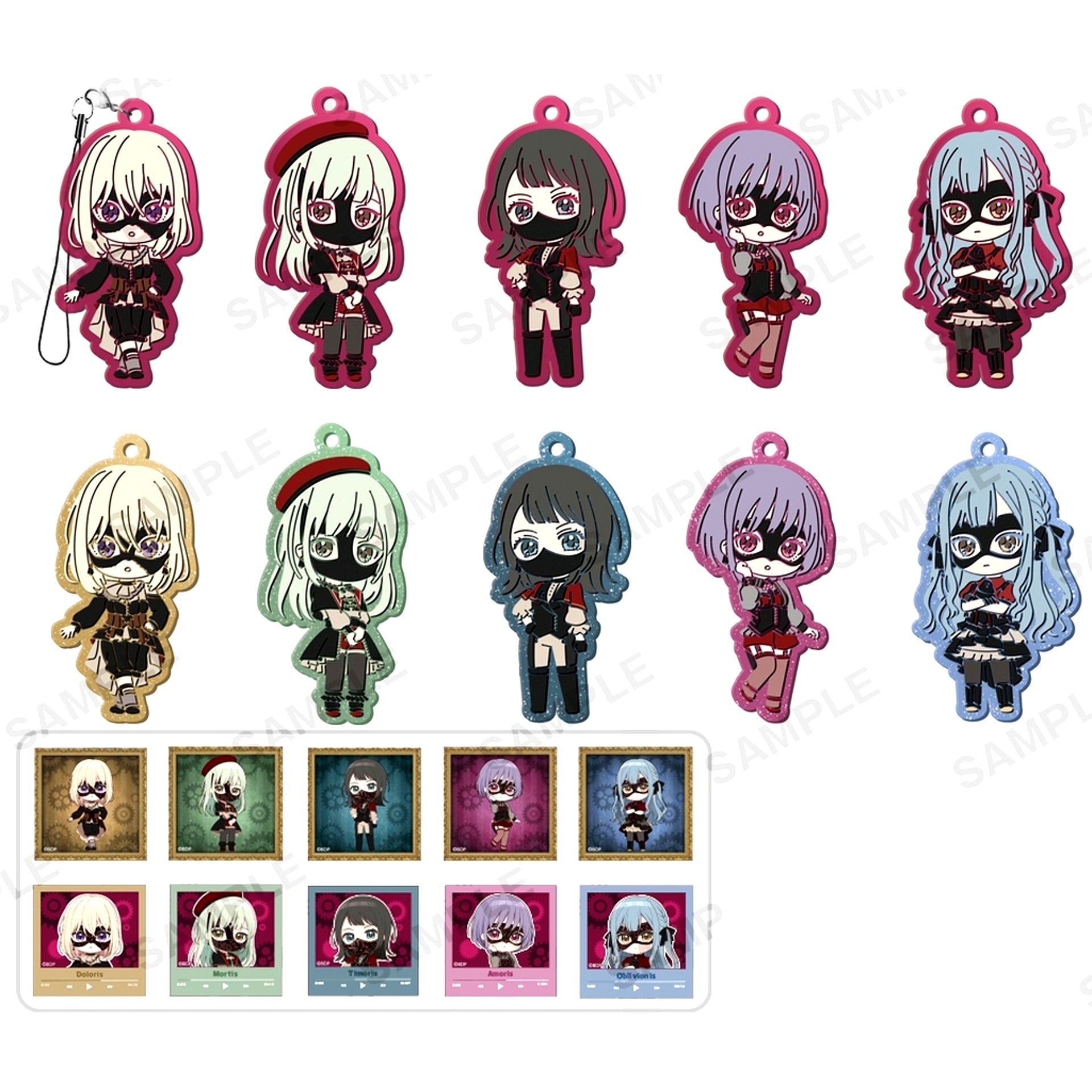 Set of 10 BanG Dream! Ave Mujica Rubber Strap BOX ver. [USED]