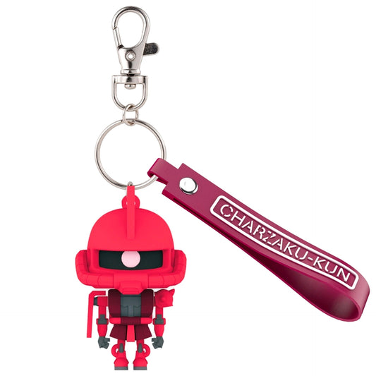 Char Zaku-kun Mobile Suit Gundam 3D Rubber Mascot Keychain [USED]