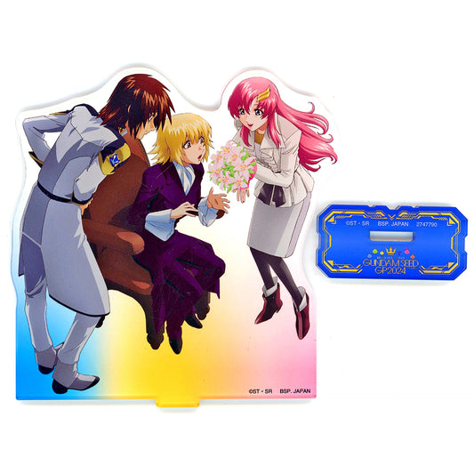 Kira & Cagalli & Lacus Mobile Suit Gundam SEED Series Grand Prix 2024 Stand Acrylic Plate Namco Limited [USED]