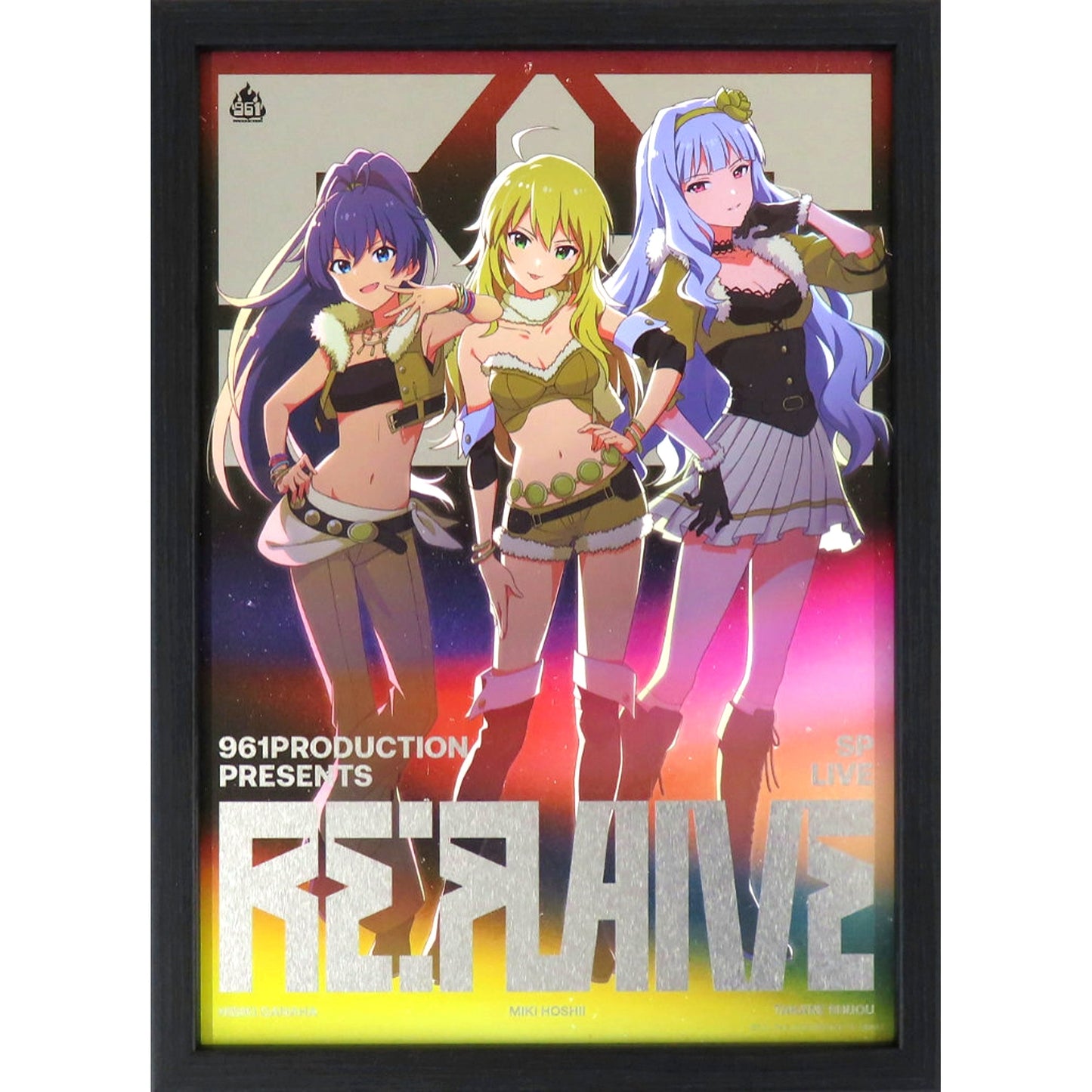 Miki Hoshii, Takane Shijou & Hibiki Ganaha The Idolmaster 961 Production presents Re:FLAME Official Metal Panel [USED]
