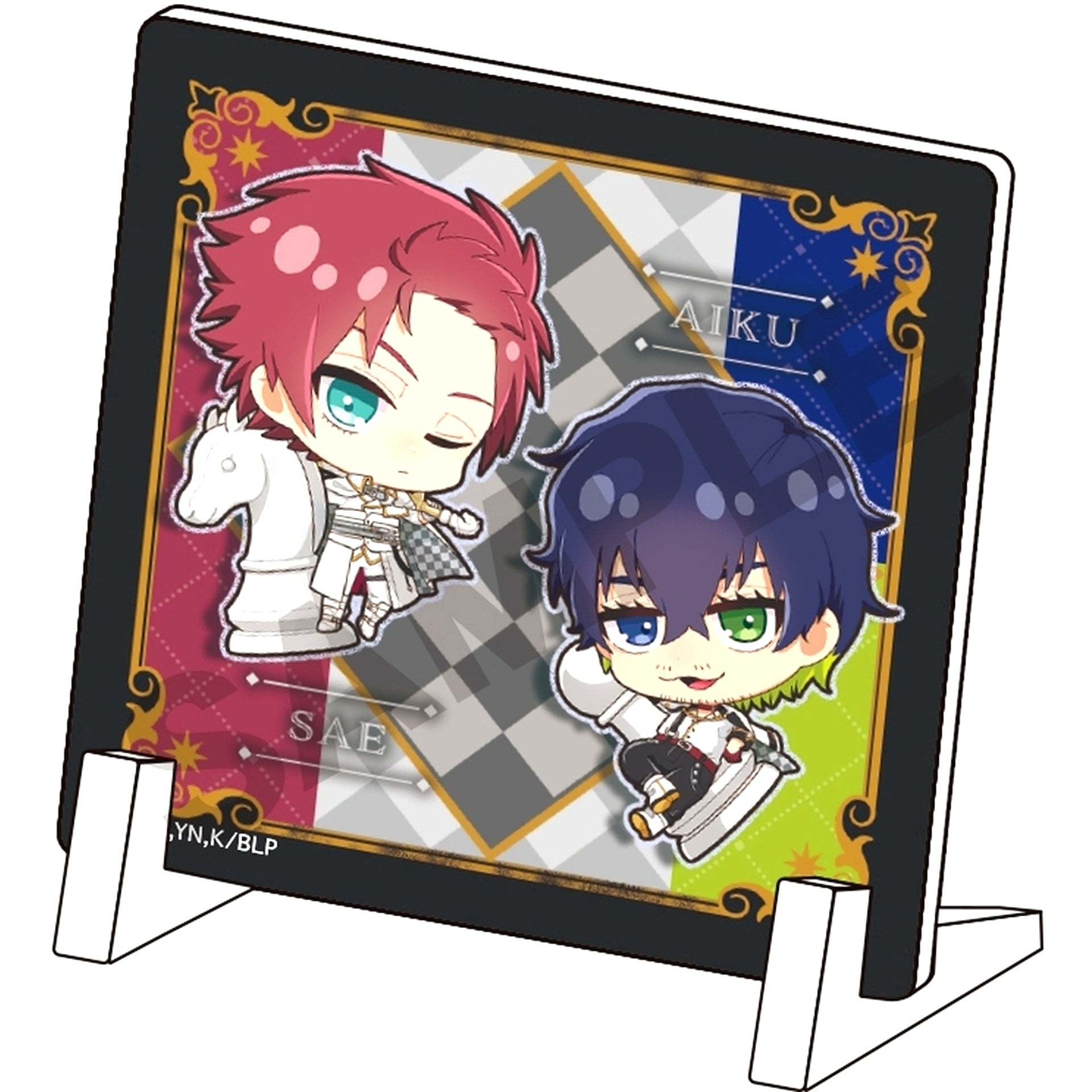 Sae Itoshi and Oliver Aiku Mini Acrylic Panel Mini Character Chess Blue Lock [USED]