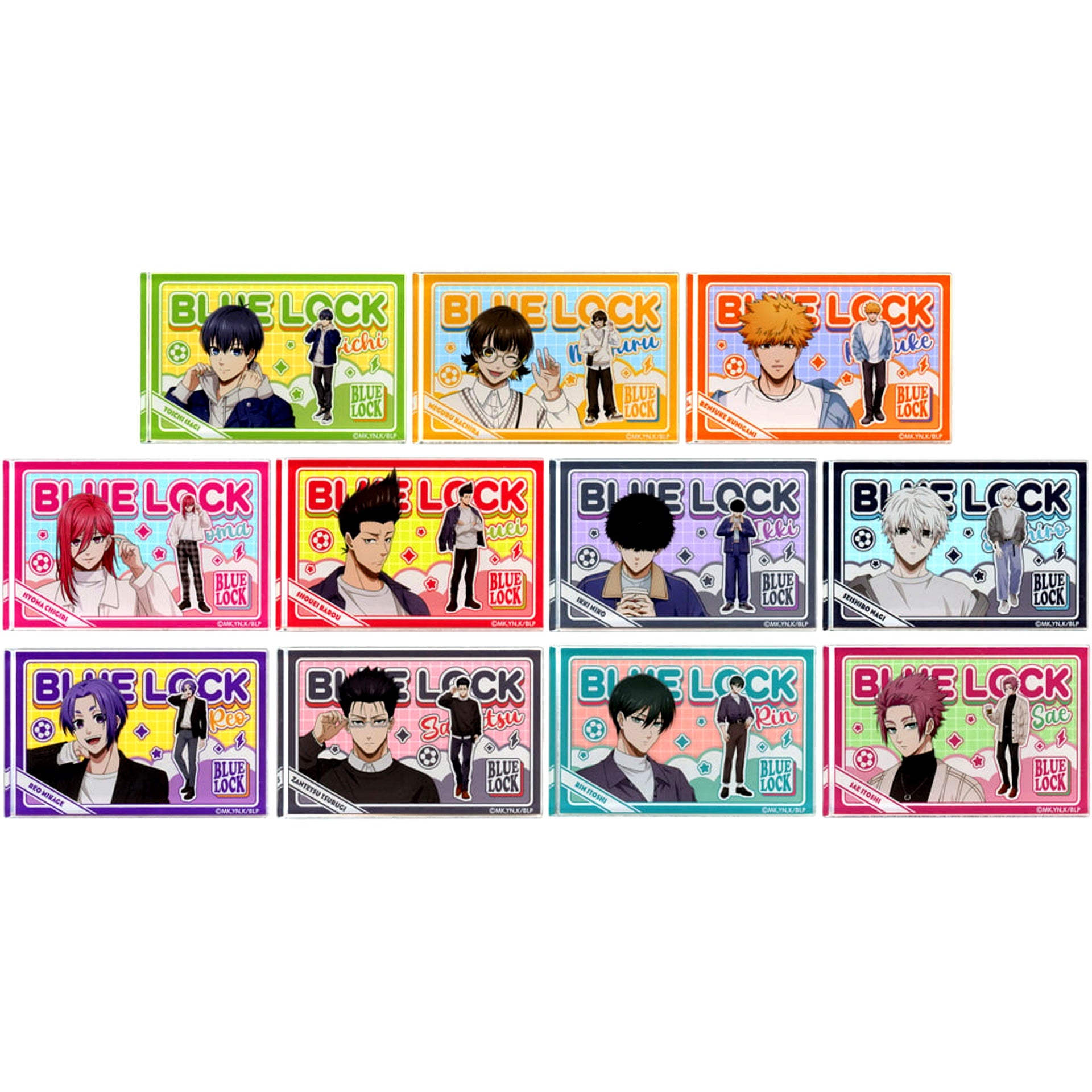 Set of 11 Blue Lock in Tokyo Tower Illustration Acrylic Block [USED]
