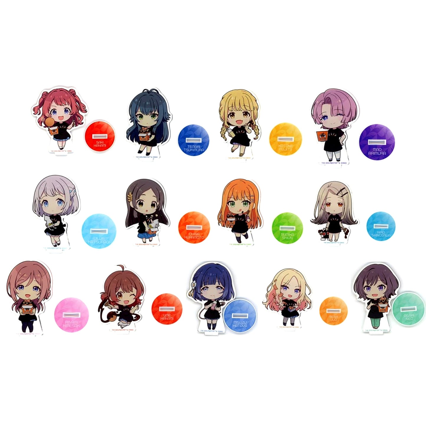 Set of 13 Gakuen Idolmaster Bakudanyaki Honpo Trading Acrylic Stand [USED]