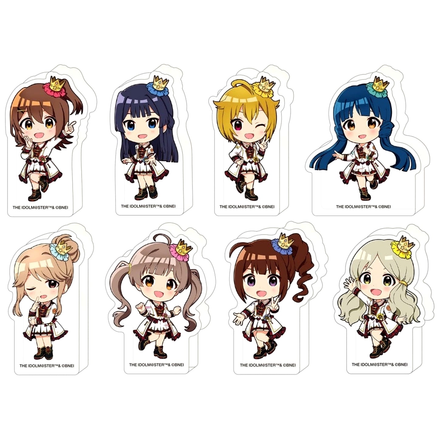 Set of 8 The Idolmaster Million Live! Ijigen Fes Korotto Acrylic Figure Collection A [USED]