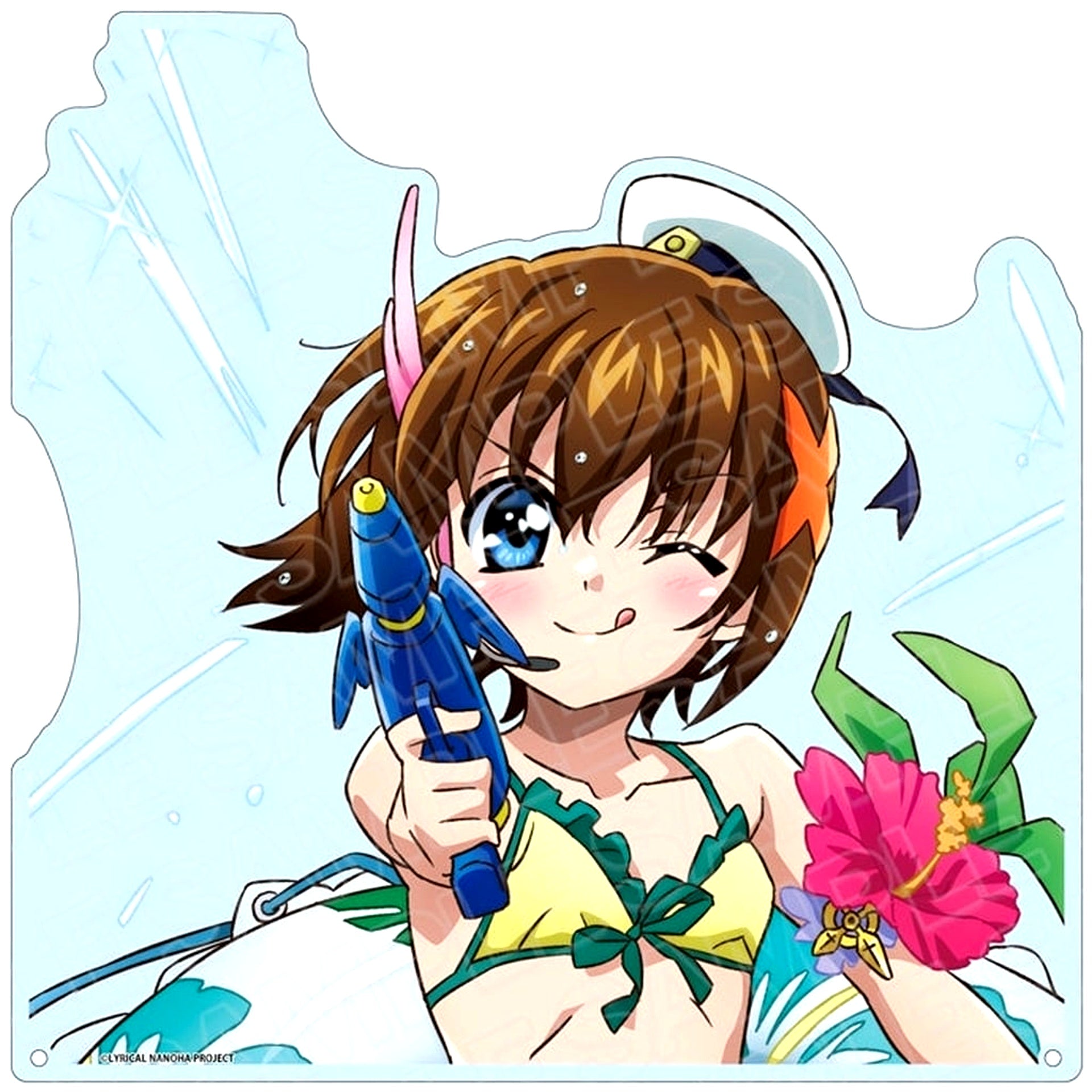 Hayate Yagami Extra Large Die-cut Acrylic Board Water Survival Game Ver. Magical Girl Lyrical Nanoha Series [USED]