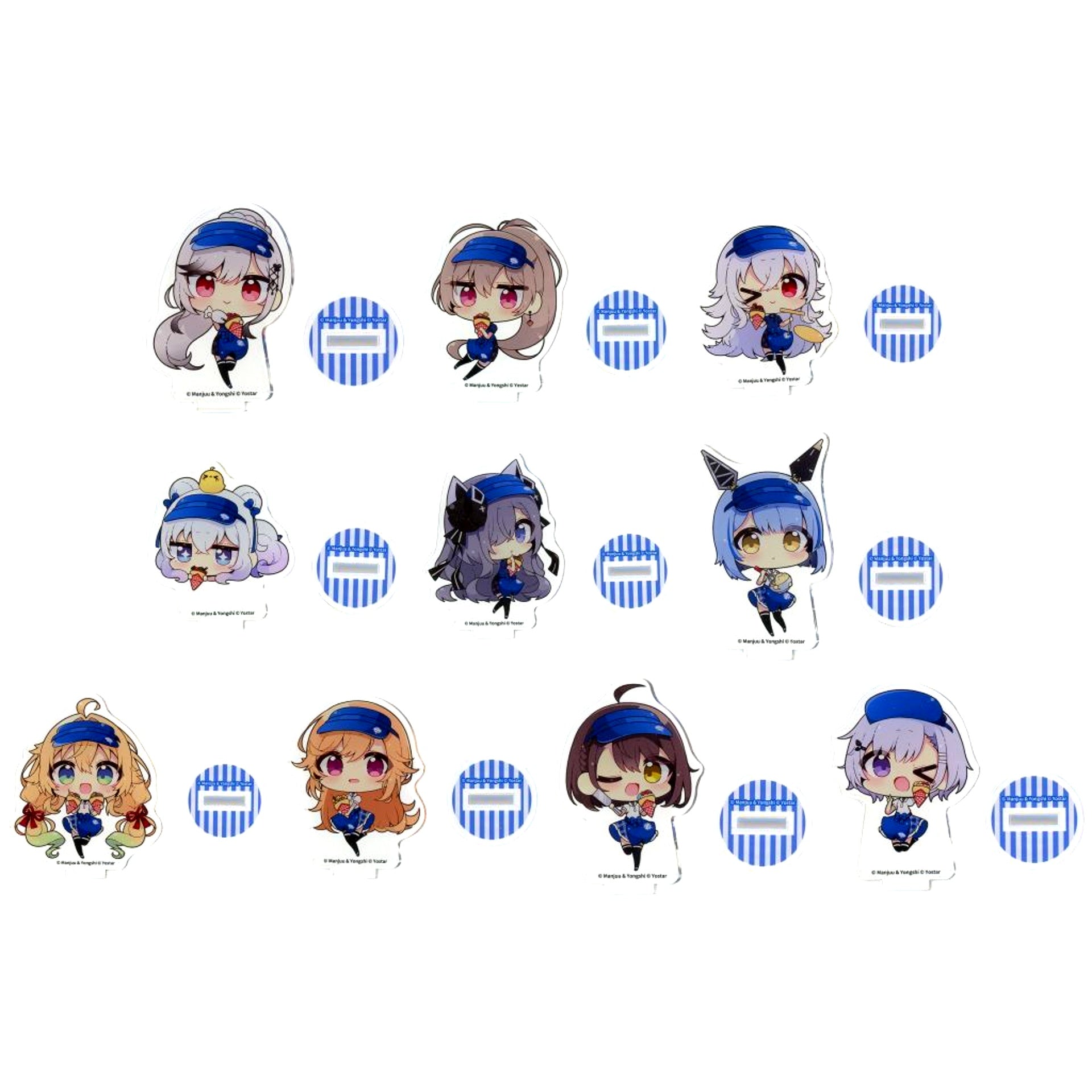 Set of 10 Azur Lane x Marion Crepes Mini Character Trading Acrylic Stand [USED]
