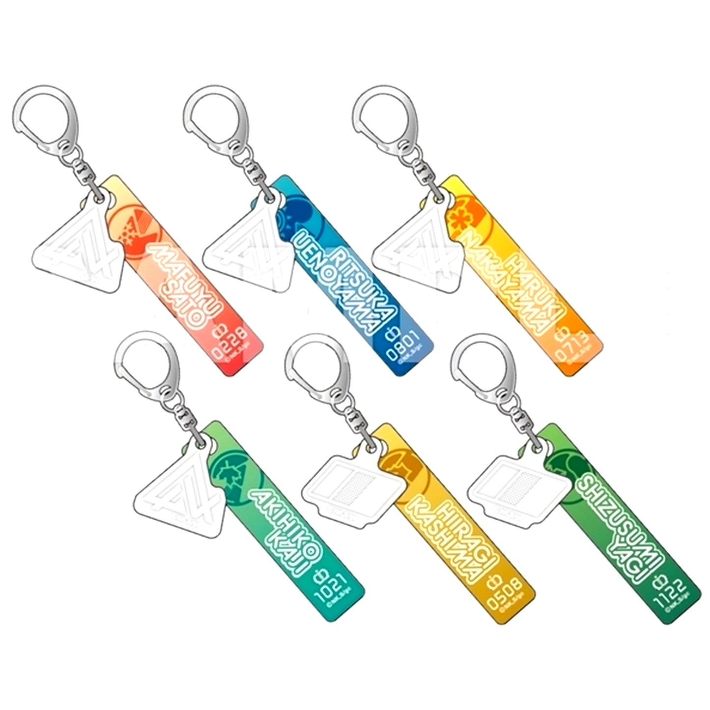 Set of 6 Given Trading Hotel Keychain with Charm Movie Hiiragi mix [USED]