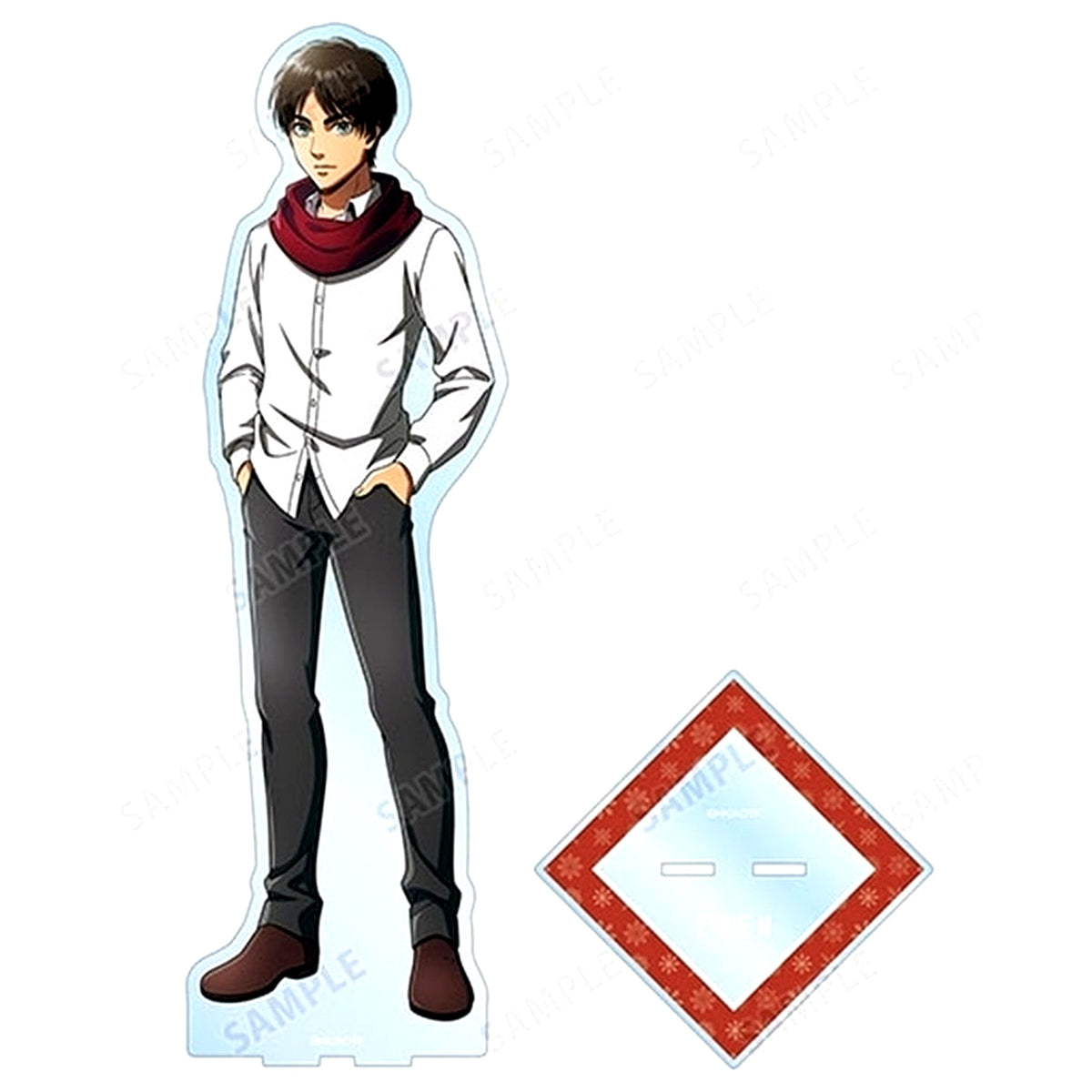 Eren Yeager Attack on Titan Illustration Wearing Muffler Ver. Extra Large Acrylic Stand [USED]
