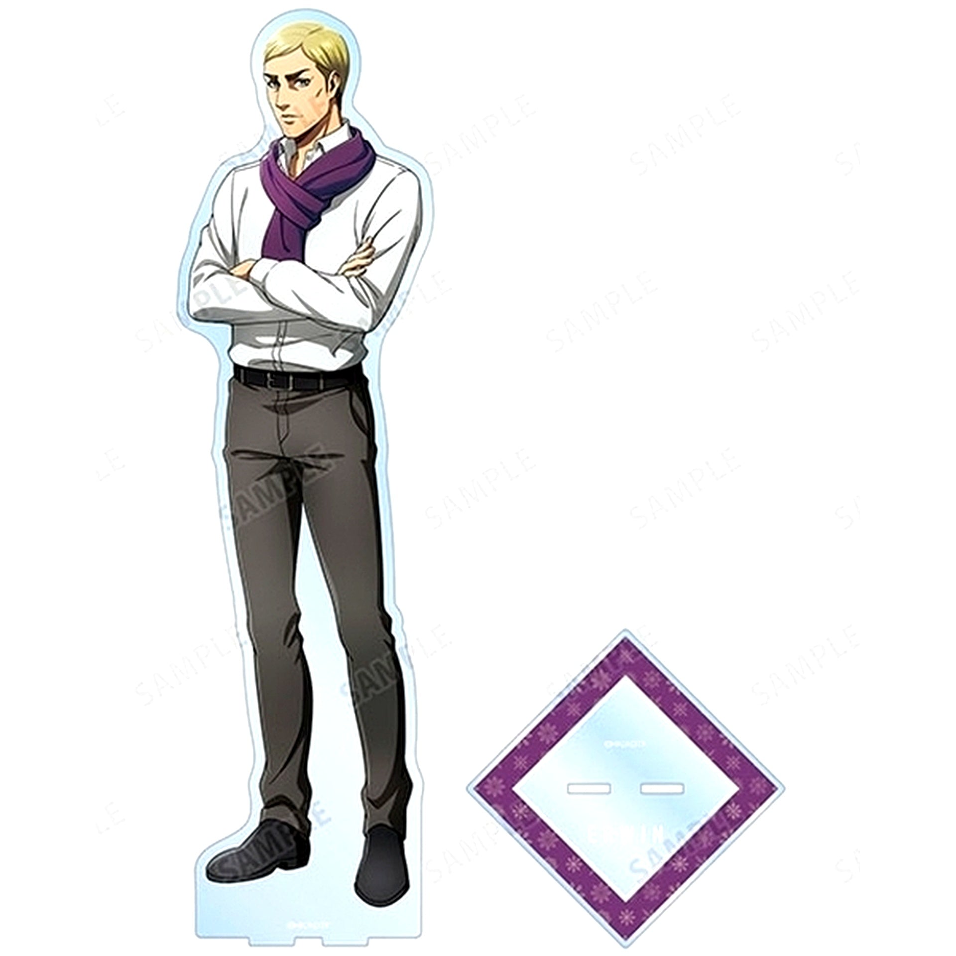 Erwin Smith Attack on Titan Extra Large Acrylic Stand Drawn Illustration Wearing Muffler Ver. [USED]