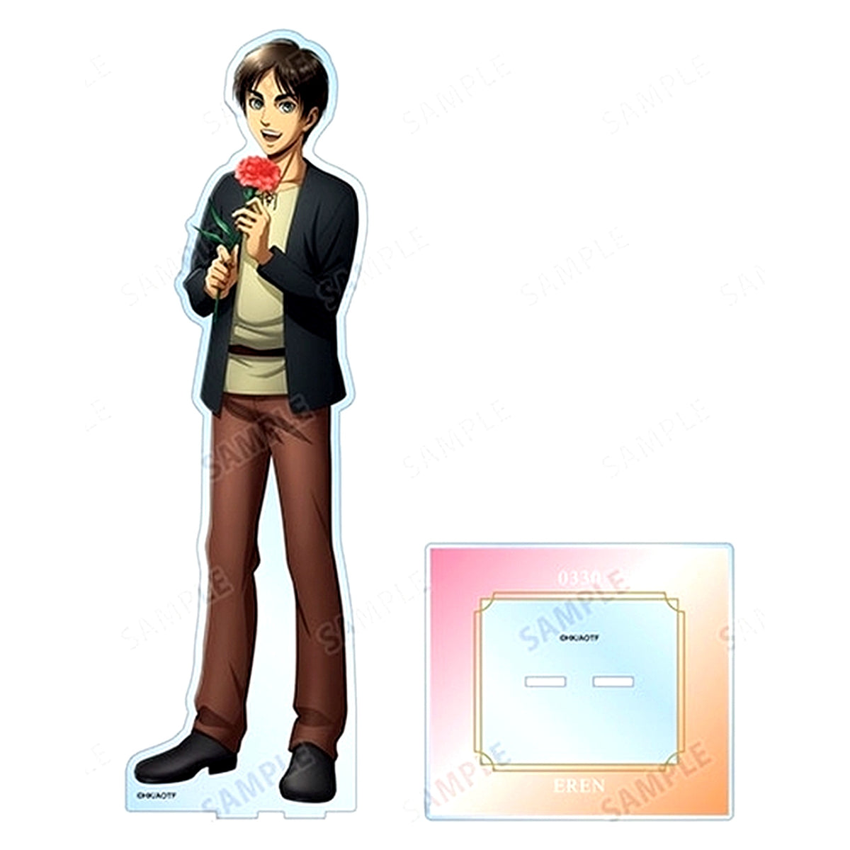 Eren Yeager Attack on Titan Illustration Flower Shop Ver. Extra Large Acrylic Stand [USED]