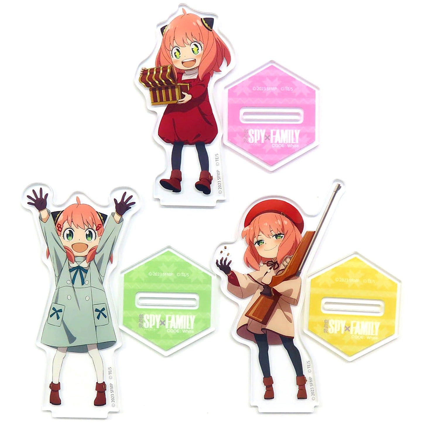 Anya Forger SPY x FAMILY CODE: White Original Illustration Acrylic Stand 3-Piece Set Blu-ray/DVD Animate Original Goods Included Bundle Version Bundled Bonus Single Item [USED]