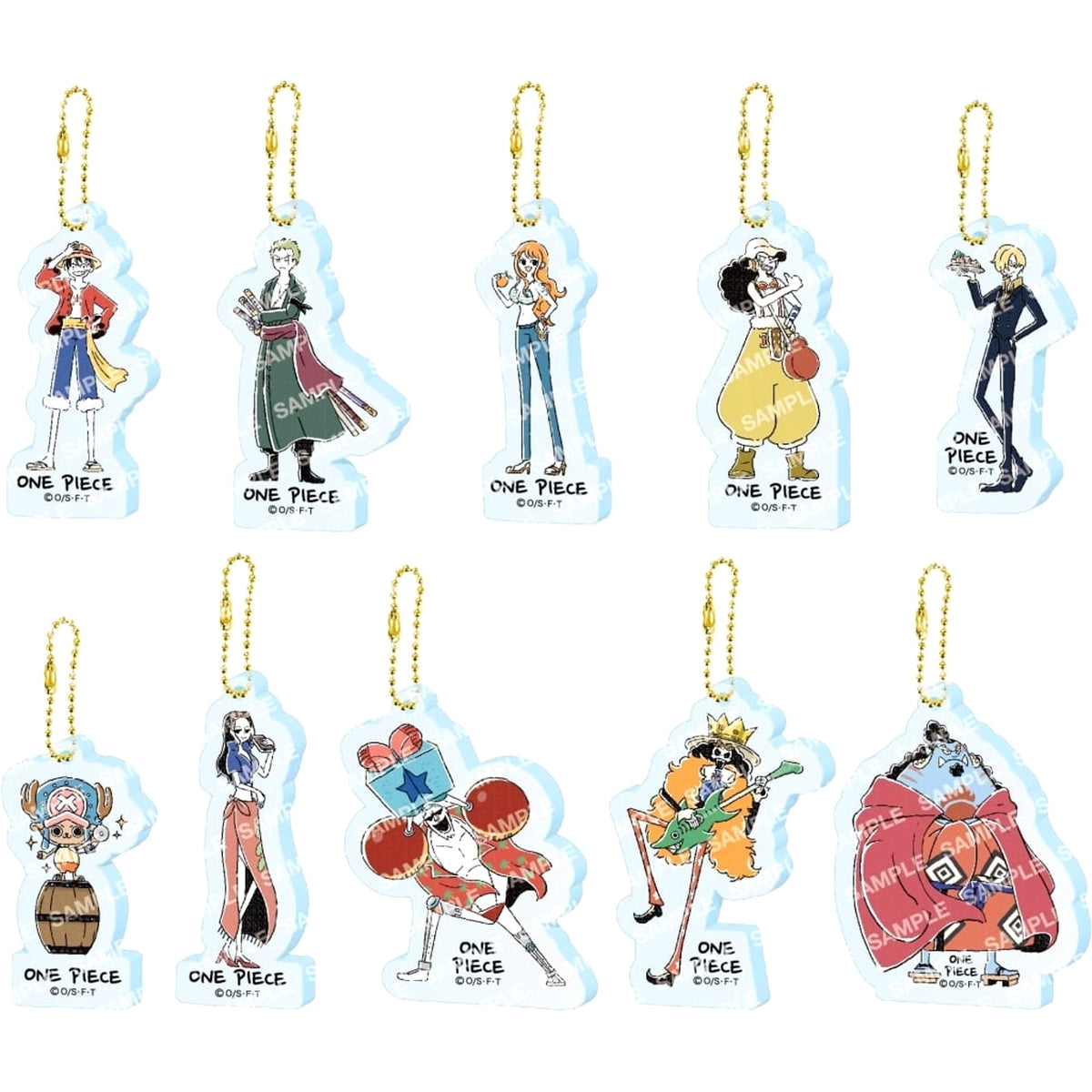 One Piece Monkey D. Luffy & Others Acrylic Keychain Collection Yurusta Part 2 All 10 Types Set Keychains [USED]