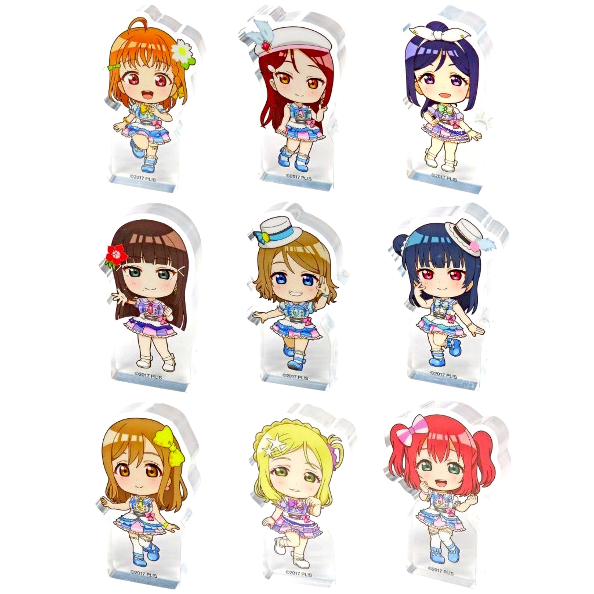 Set of 9 Love Live! Sunshine!! Ijigen Fes Korotto Acrylic Figure Collection [USED]