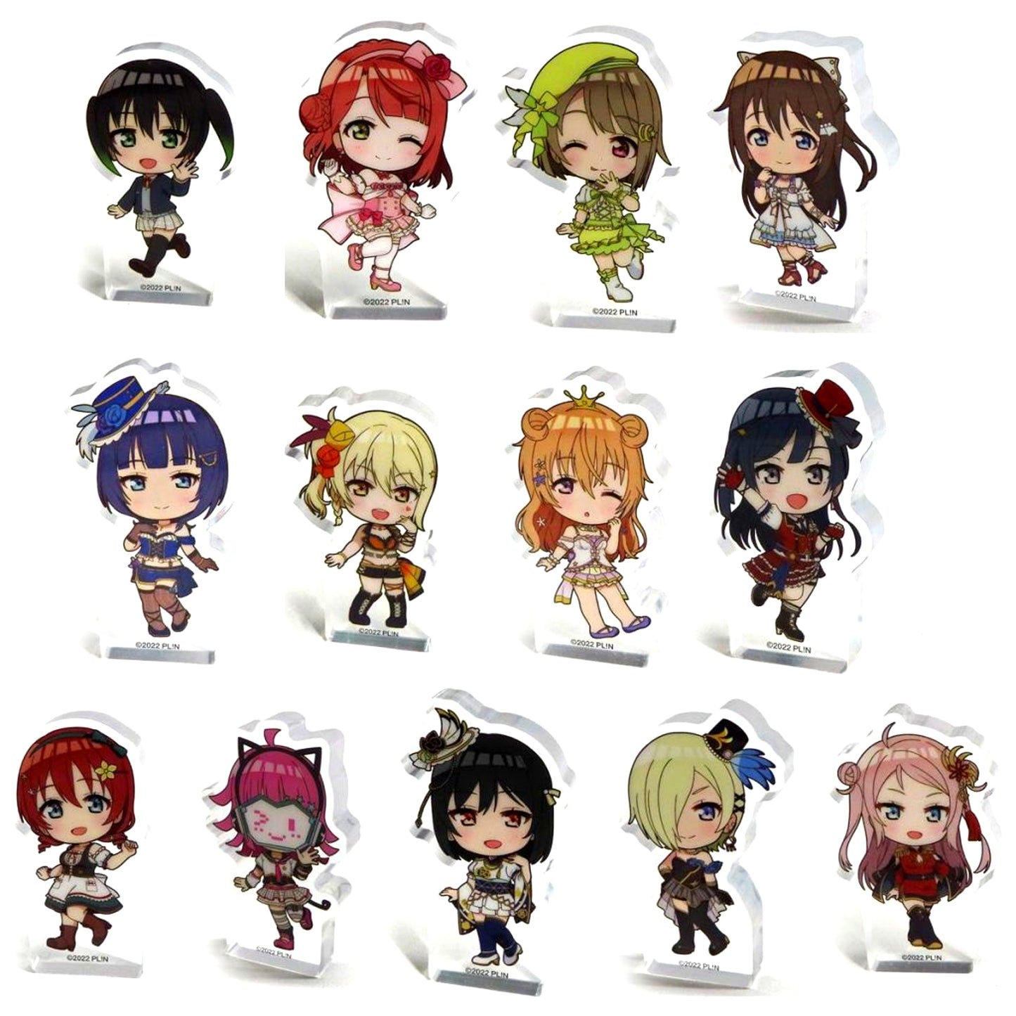 Set of 13 Love Live! Nijigasaki High School Idol Club Ijigen Fes Korotto Acrylic Figure Collection [USED]