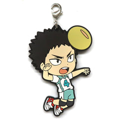 Haikyu!! Hajime Iwaizumi Rubber Charm Ichiban Kuji Fuku o Maneke! Mame wa Orega Motte Iku! Kyunchara Illustrations Included with Oni Out!! Fortune In!! Set Prize C Charm [USED]