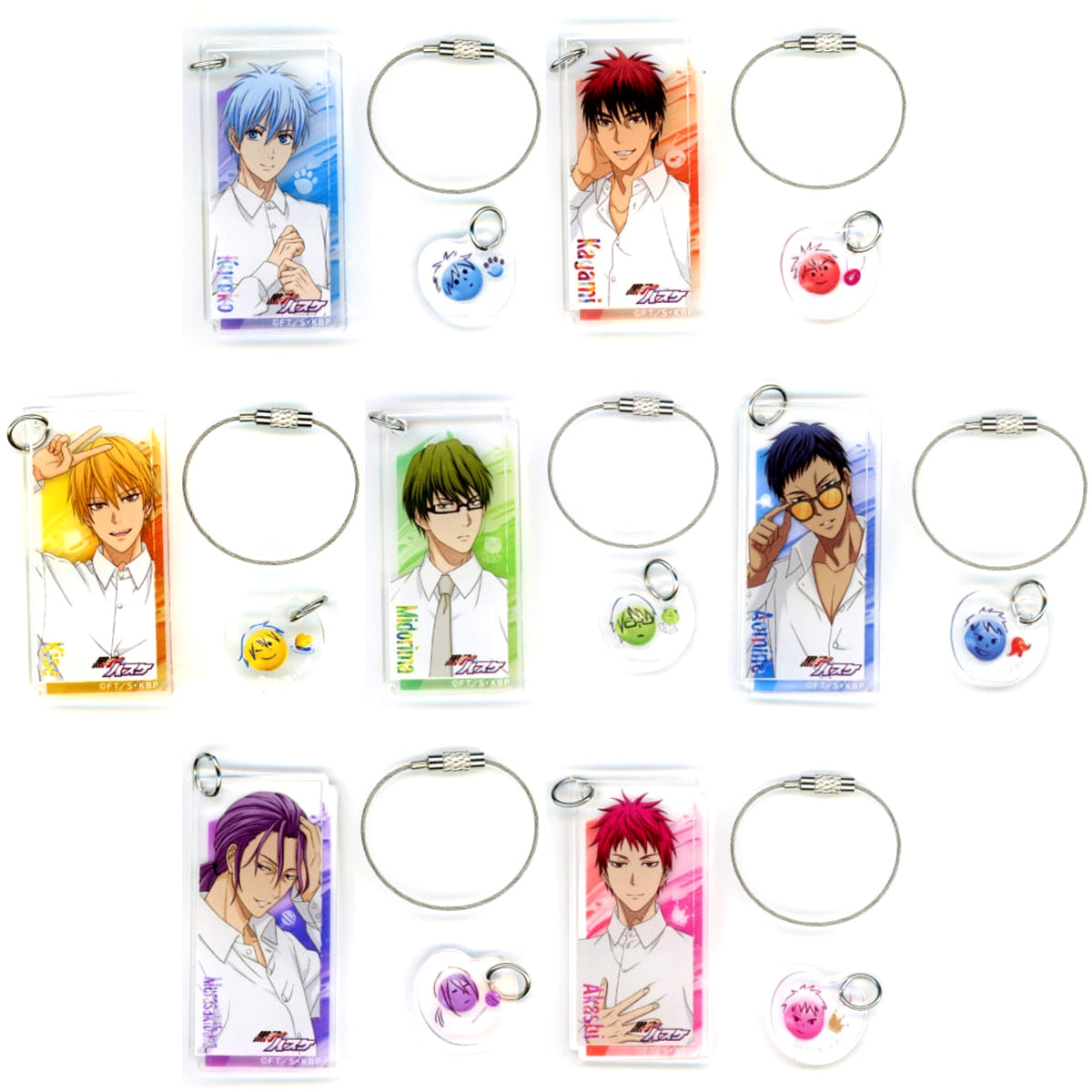 Kuroko's Basketball Tetsuya Kuroko & Others All 7 Types Set Newly Drawn Trading Acrylic Keychain Canvas Keychains [USED]