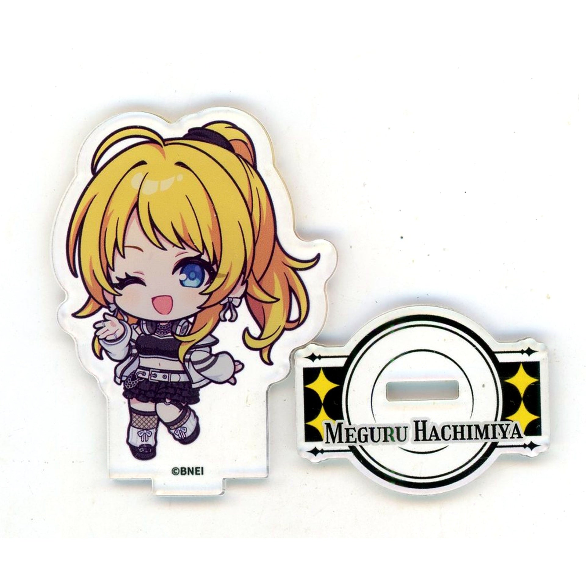 Meguru Hachimiya Trading Mini Character Acrylic Stand The Idolmaster Shiny Colors Mano Sakuragi & Toru Asakura POP UP SHOP White Night Collection [USED]