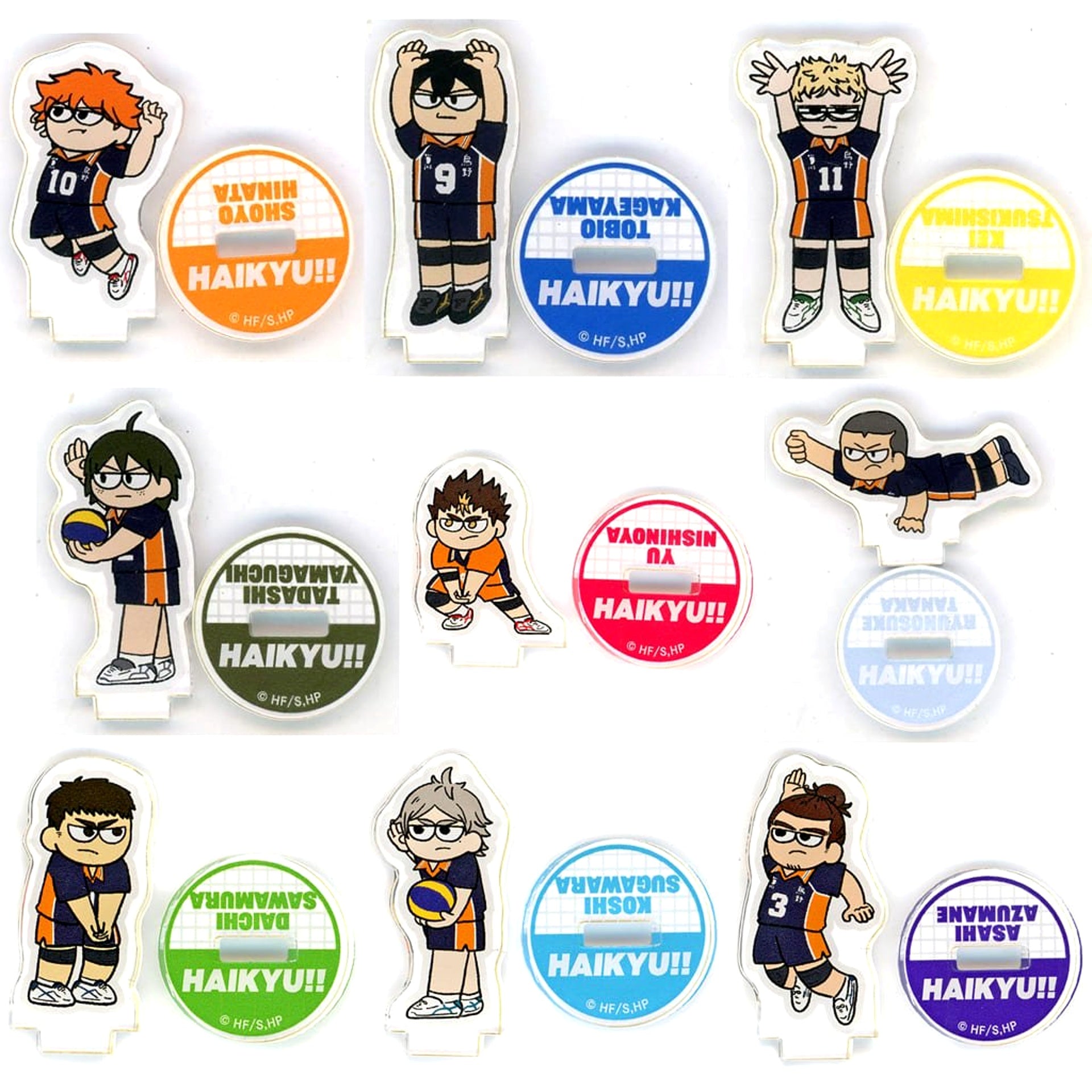 Haikyu!! Shoyo Hinata & Others All 9 Types Set Glanced Trading Mini Acrylic Stand Match Ver. Karasuno High School Acrylic Stands [USED]