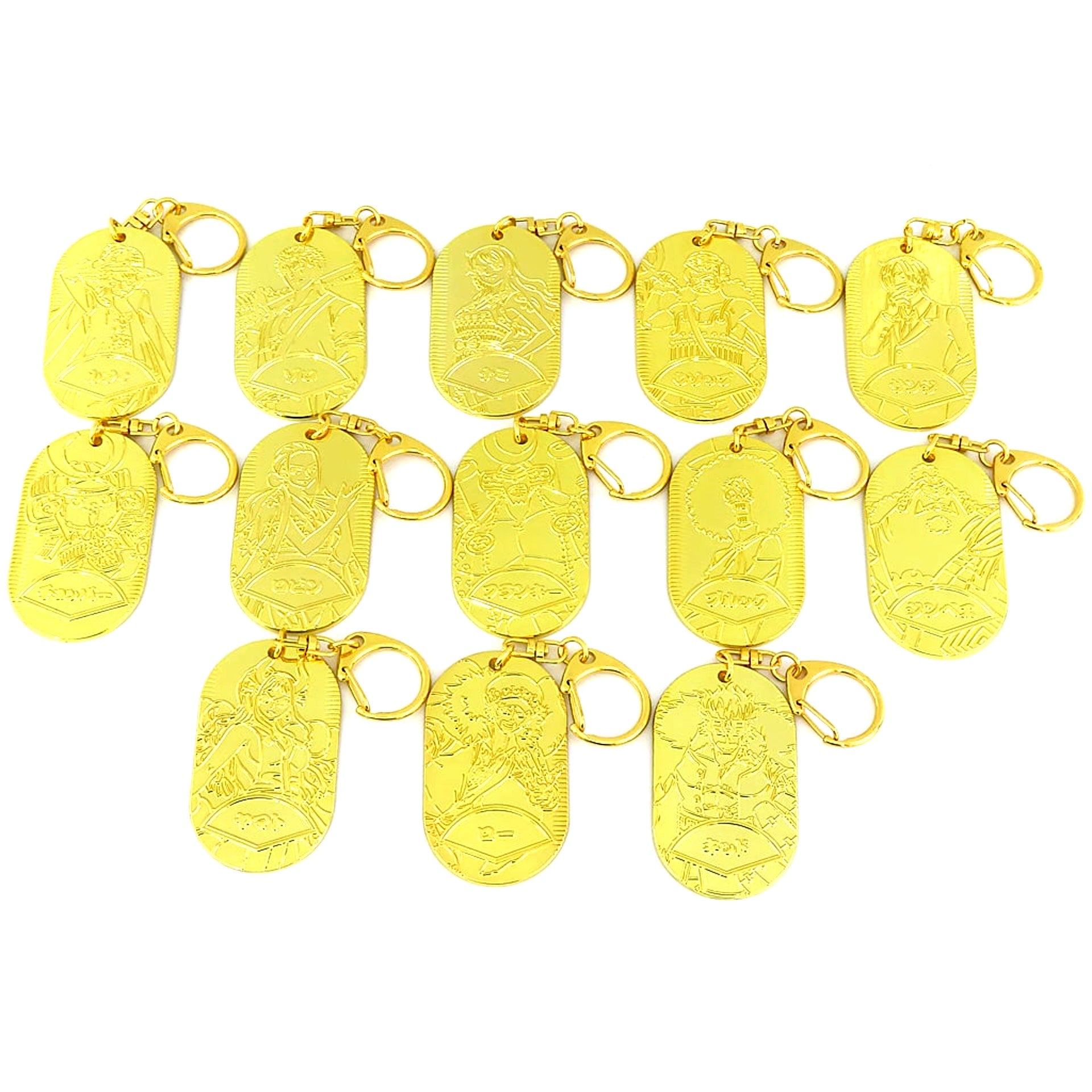 Set of 13 One Piece Emotion Wano Country Oval Keychain Collection [USED]