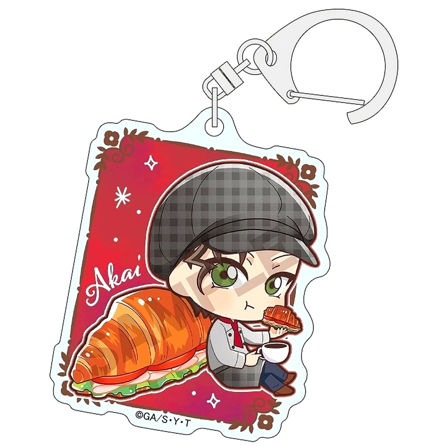 Shuichi Akai Detective Conan Trading Acrylic Keychain Chara-Peco Bakery [USED]