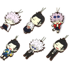 Jujutsu Kaisen Kaigyoku Gyokusetsu Satoru Gojo & Others Nitotan Gojo Geto Rubber Mascot All 6 Types Set Keychains [USED]