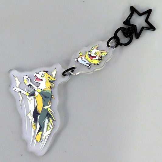 Yamper & Boltund SECRET of MIGHT 2-Charm Acrylic Keychain Pokemon Pokemon Center Limited [USED]