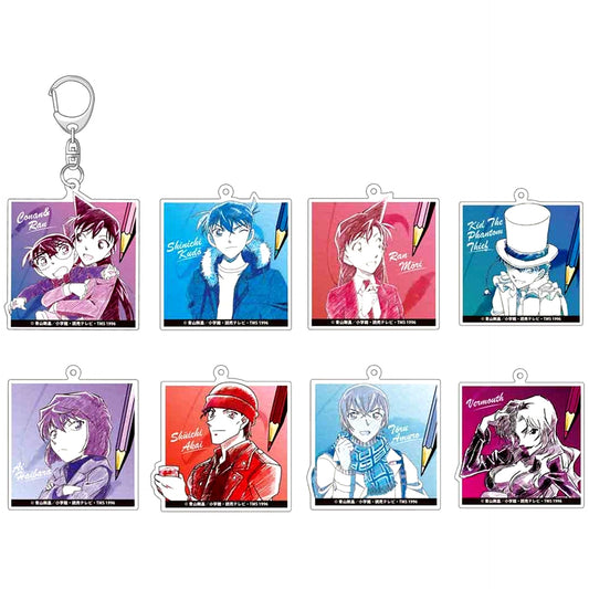 Set of 8 Detective Conan Pencil Art Trading Acrylic Keychain Vol.3 [USED]