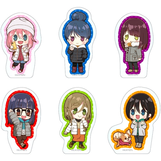 Set of 6 Yuru Camp Season 3 Powakoron Series Die-cut Mini Acrylic Block [USED]