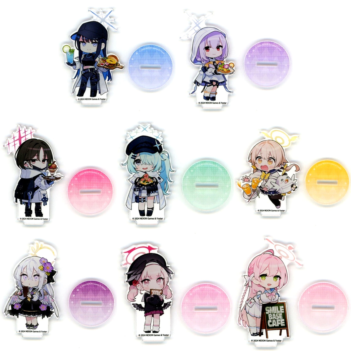 Complete 8-Piece Set Blue Archive 3.5th Anniversary Cafe in SMILE BASE CAFE Random Acrylic Mini Stand Post-Event Mail-Order Only [USED]