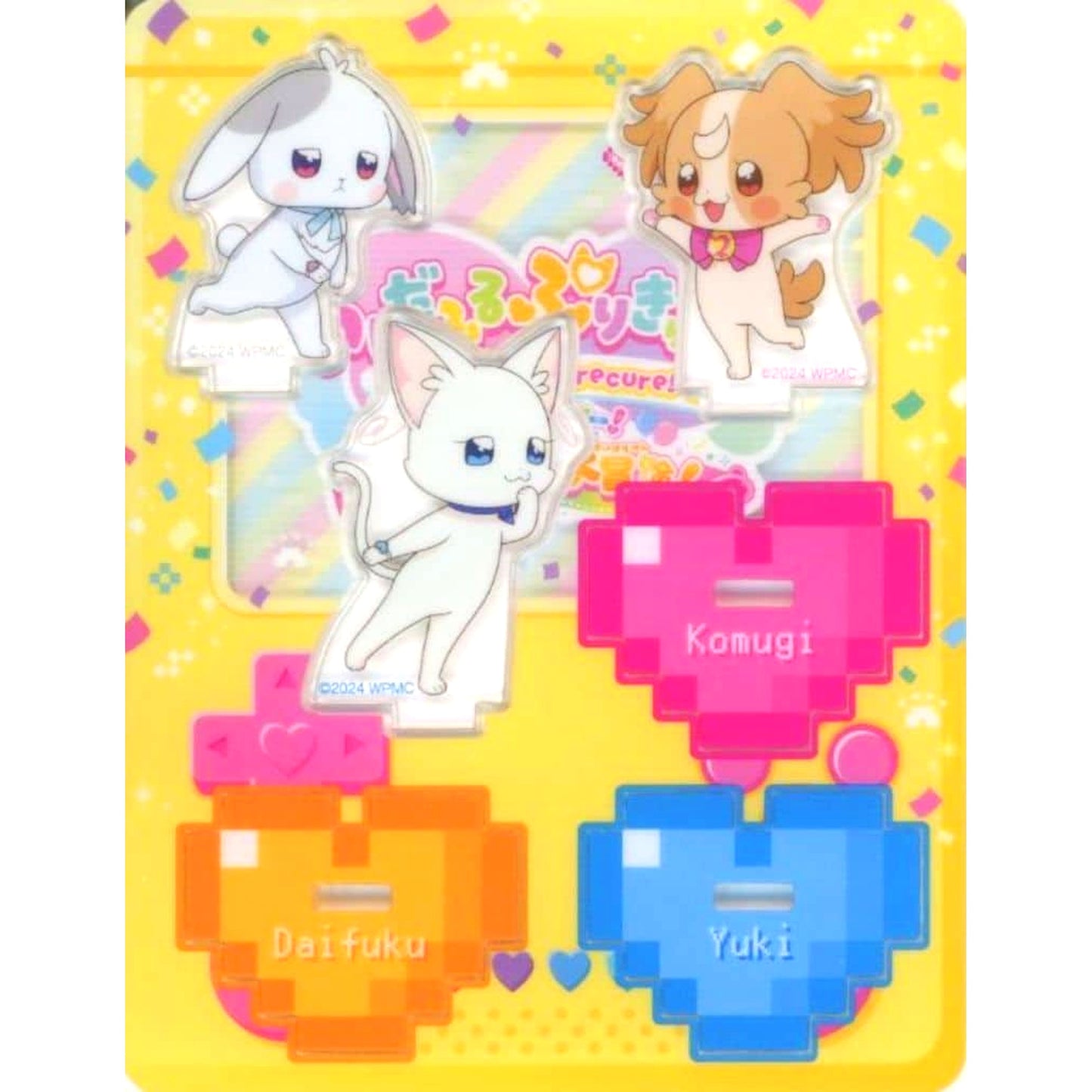 Komugi and Yuki and Daifuku Wonderful Precure Movie Dokidoki Game World Adventure Connectable Acrylic Stand Theater Goods [USED]