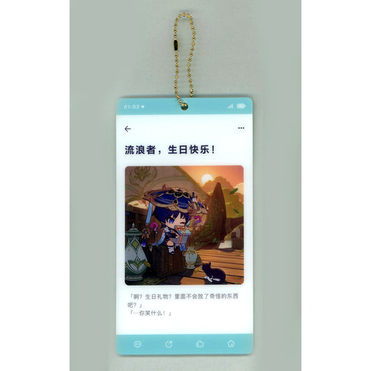 Wanderer Genshin Impact Wishes from the Heart Series Acrylic Keychain [USED]