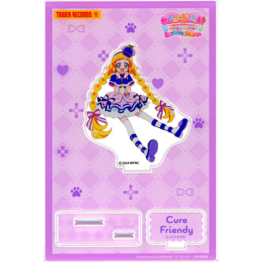 Cure Friendy Wonderful Precure Movie Dokidoki Game no Sekai de Daiboken x Tower Records Cafe Acrylic Stand [USED]