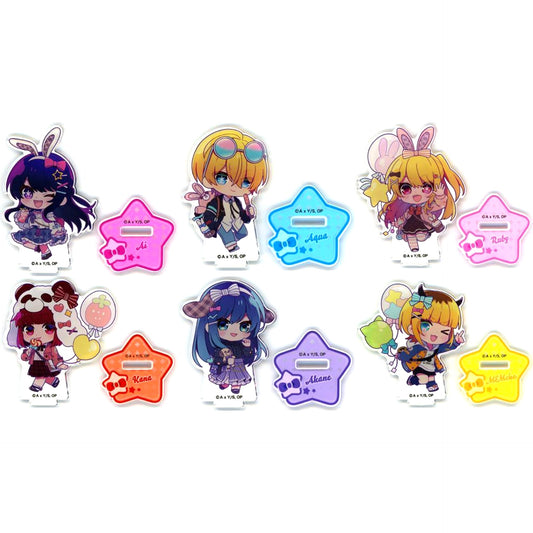 Set of 6 Oshi no Ko Exhibition Kagayaki to Kage Trading Mini Character Acrylic Stand Figure Exhibition Ver.2 [USED]