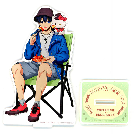 Yoichi Isagi and Hello Kitty Acrylic Stand Camp Theme BLUELOCK x Sanrio Characters [USED]