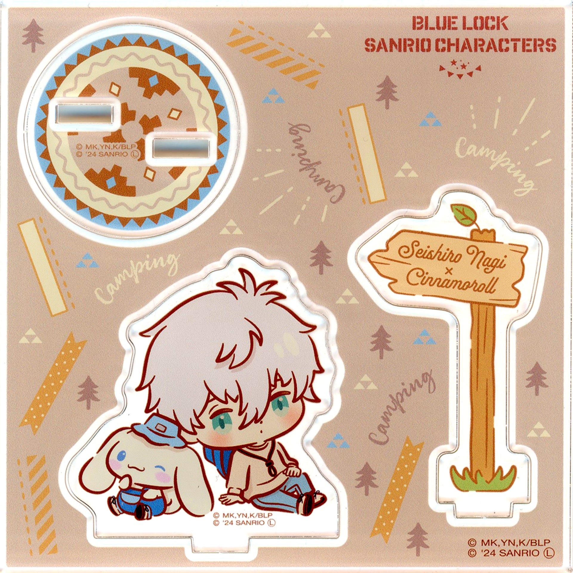 Seishiro Nagi and Cinnamoroll Mini Chara Acrylic Stand Camp Theme BLUELOCK x Sanrio Characters [USED]
