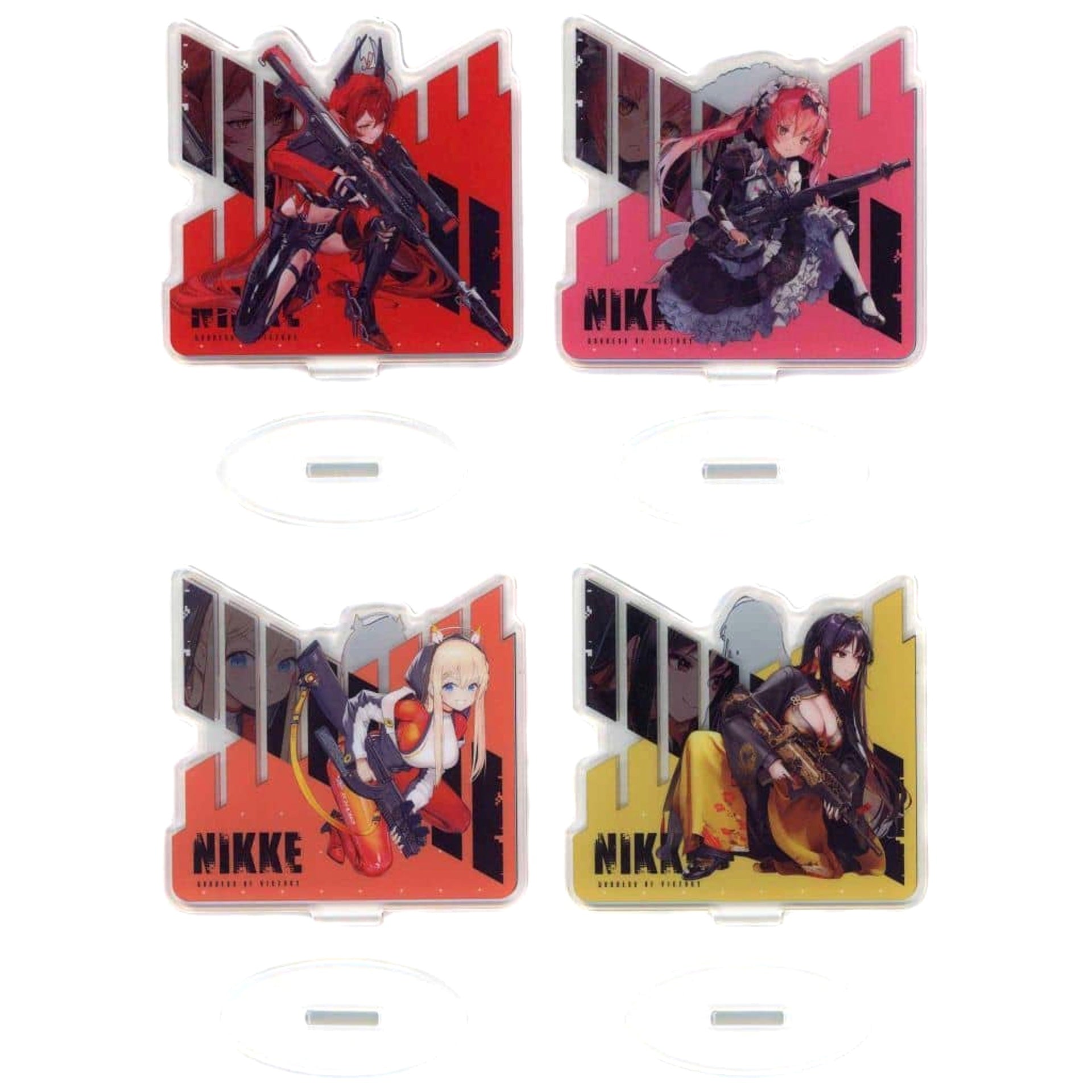 Goddess of Victory: Nikke Red Hood & Others All 4 Types Set Ichiban Kuji Chapter 3 Double-Sided Battle Acrylic Stand ONE Prize I Acrylic Stands [USED]