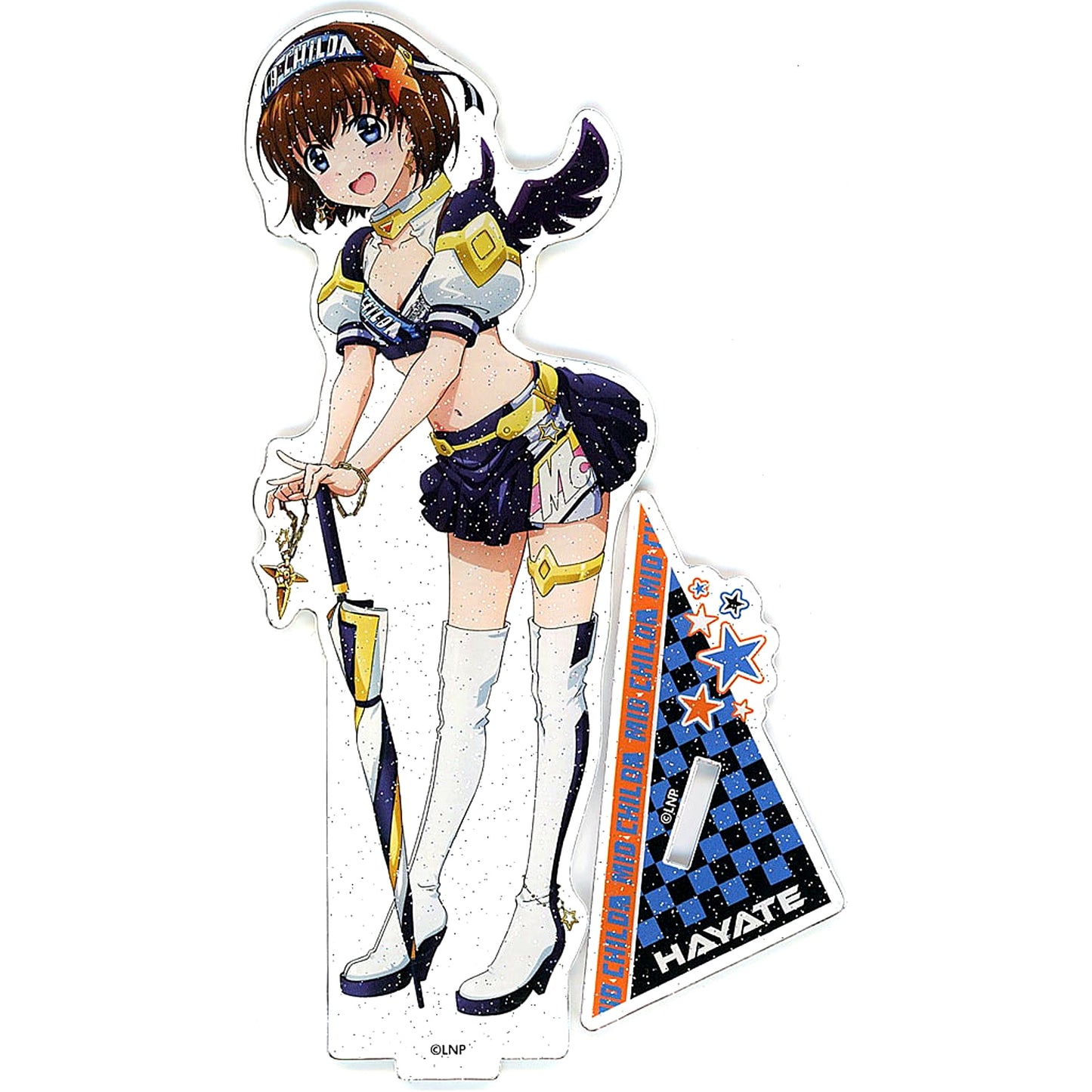 Hayate Yagami Big Glitter Acrylic Stand Illustration Magical Girl Lyrical Nanoha Series [USED]