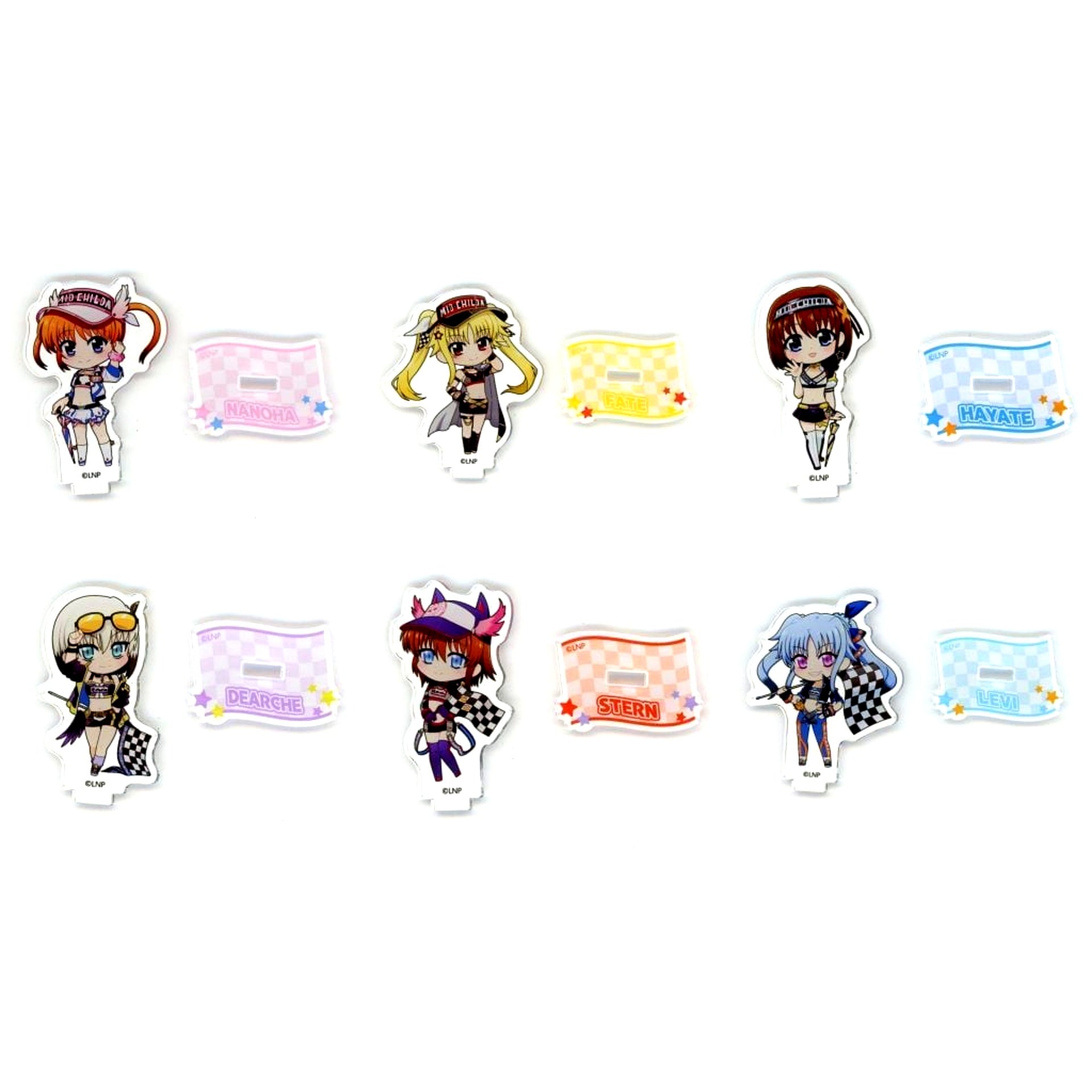 Set of 6 Trading Acrylic Stand Magical Girl Lyrical Nanoha Series [USED]