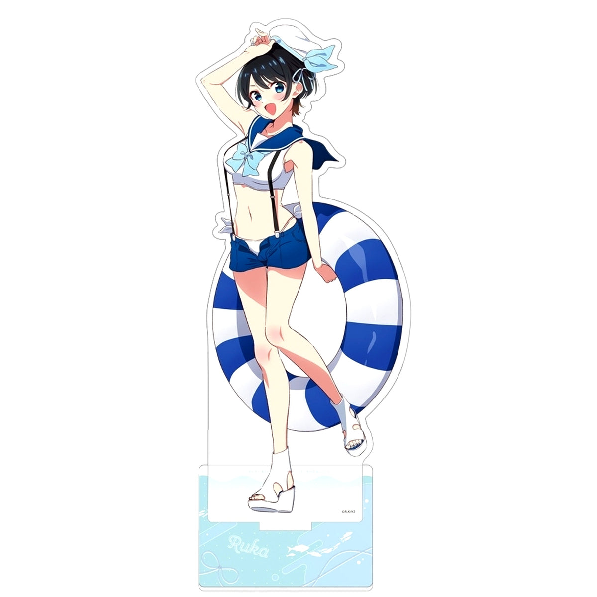 Ruka Sarashina Marine Sailor Swimsuit Rent-A-Girlfriend Illustration Extra Large Acrylic Stand [USED]