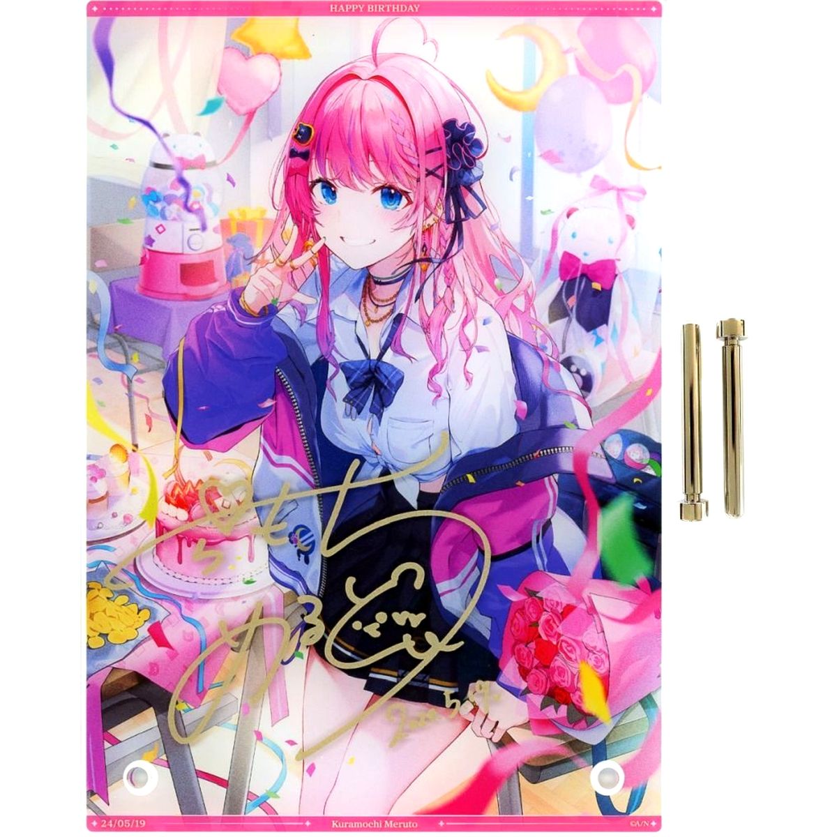 Kuramochi Meruto A5 Acrylic Panel Virtual YouTuber Nijisanji Birthday 2024 Included Item [USED]