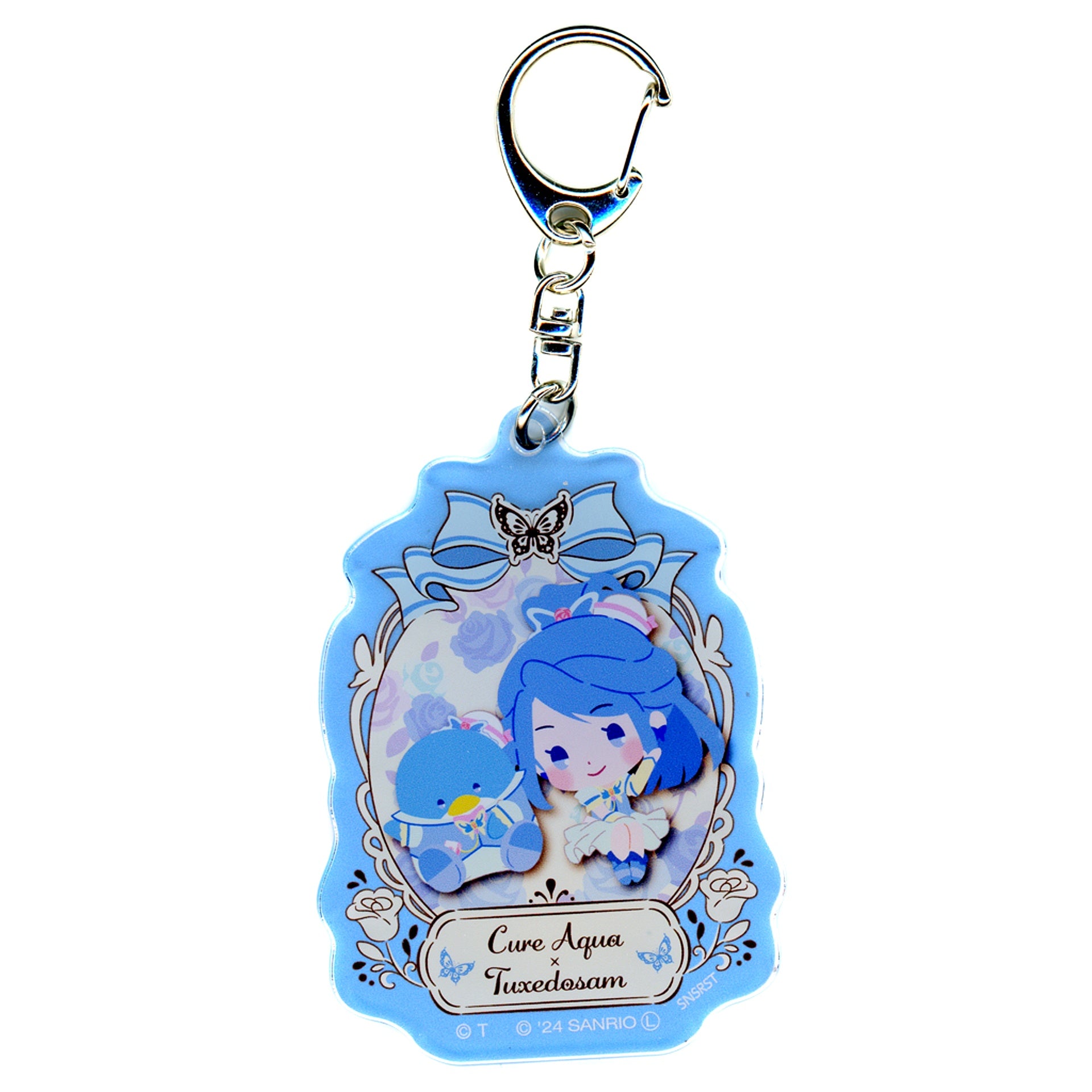 Cure Aqua x Tuxedosam Top Ribbon Yes! Precure 5 GoGo! x Sanrio Characters Acrylic Keychain Collection [USED]