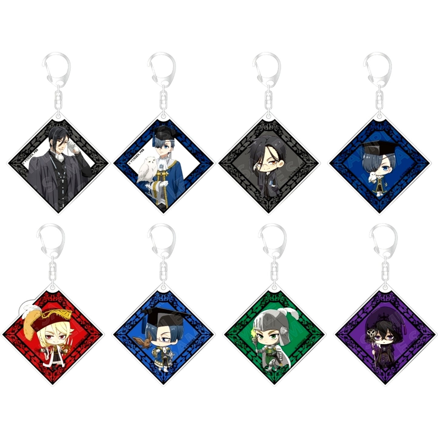 Set of 8 Black Butler Public School Arc Acrylic Keychain [USED]