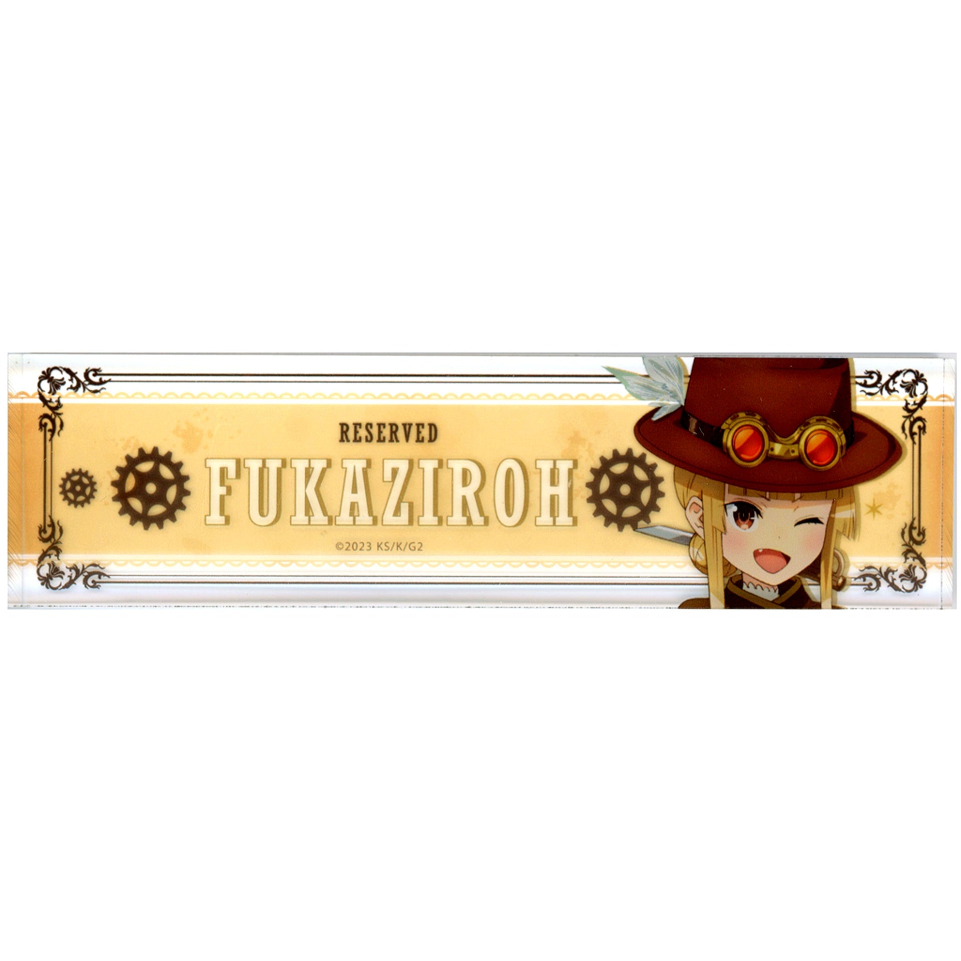 Fukaziroh Reserved Seat Style Desk Plate Sword Art Online Alternative Gun Gale Online II x Chugai Grace Cafe [USED]