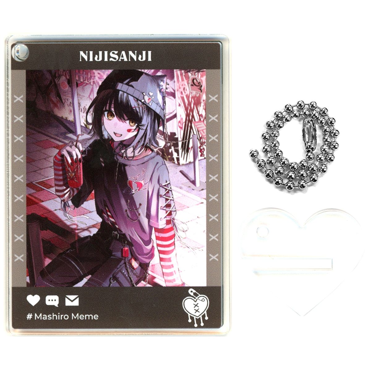 Mashiro Double-Sided Acrylic Keychain Stand Virtual YouTuber Nijisanji FANCY TOXIC [USED]