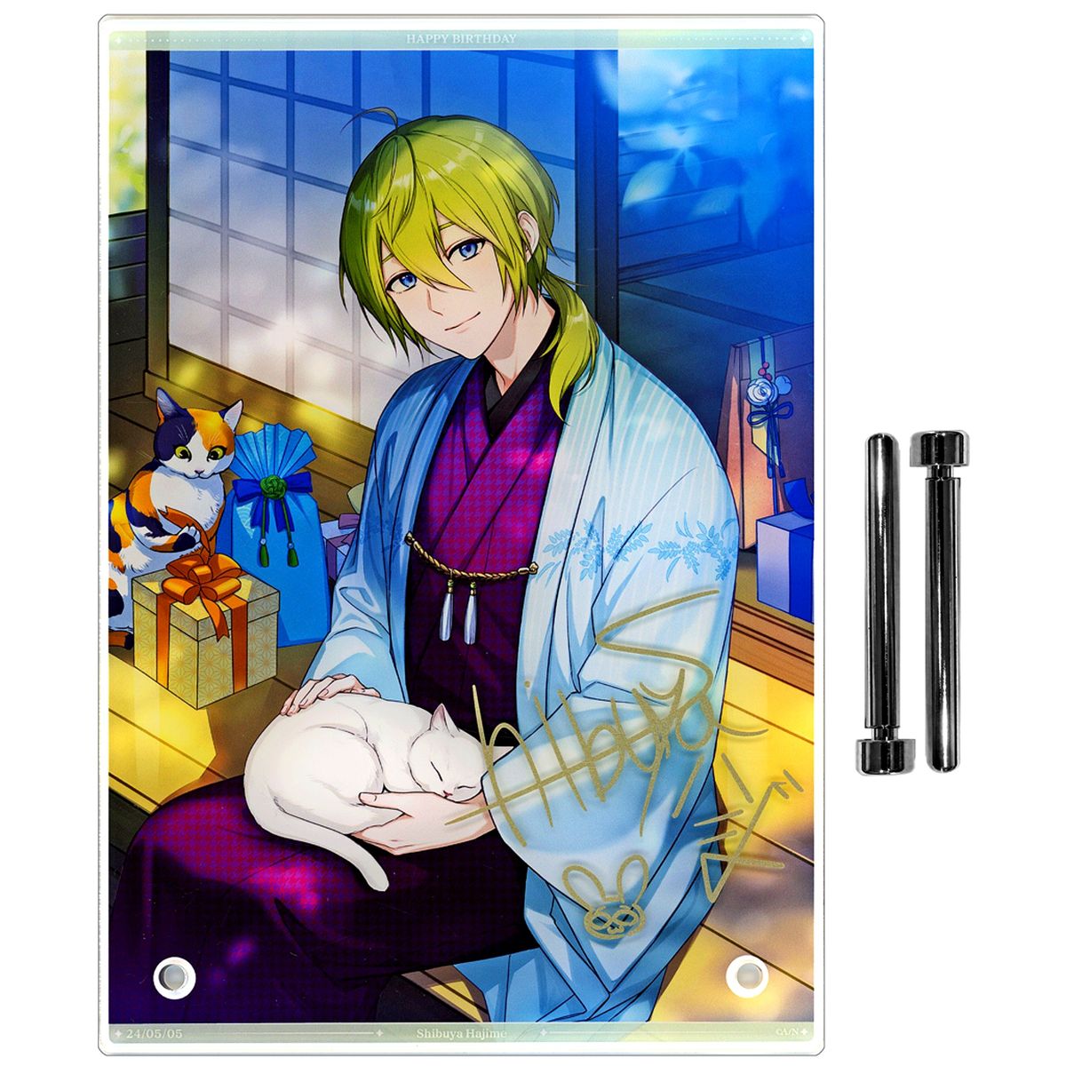 Shibuya Hajime Virtual YouTuber Nijisanji A5 Acrylic Panel Replica Autograph Birthday 2024 Single Item [USED]