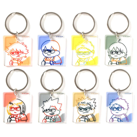 Set of 8 Haikyu!! Jirori Line Art Keychain [USED]