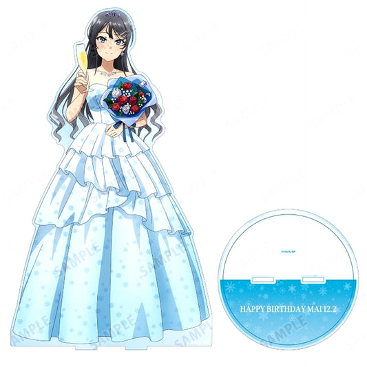 Mai Sakurajima Illustration Mai Sakurajima Birthday Ver. Extra Large Acrylic Stand Rascal Does Not Dream of a Birthday Girl in Animate [USED]
