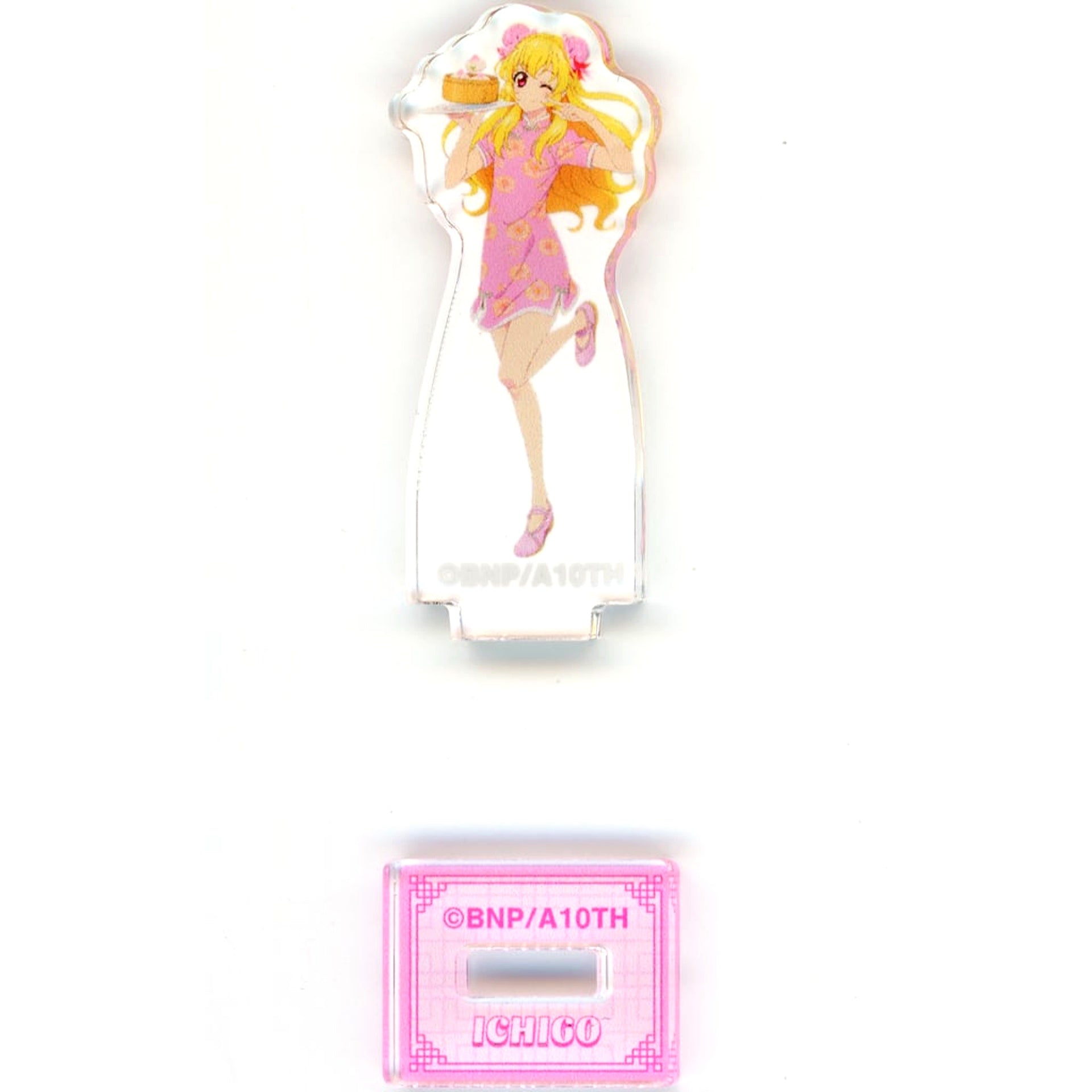 Ichigo Hoshimiya China Dress Ver. Illustration Aikatsu! 10th Story Mirai e no Starway Trading Mini Acrylic Stand Animate Fair [USED]
