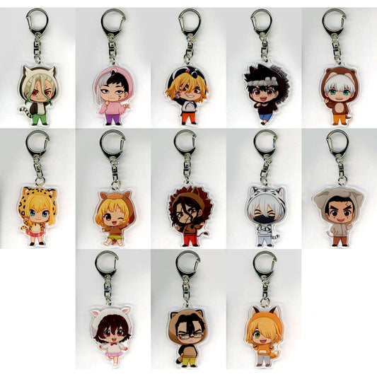 Dr. STONE Tobu Zoo Trading Chibi Chara Animal Hoodie ver Acrylic Keychain Set [USED]