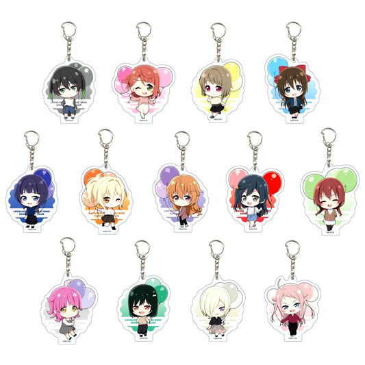 Set of 13 Love Live! Nijigasaki High School Idol Club Autumn Fair in Gamers Acrylic Keychain Outing Ver. [USED]